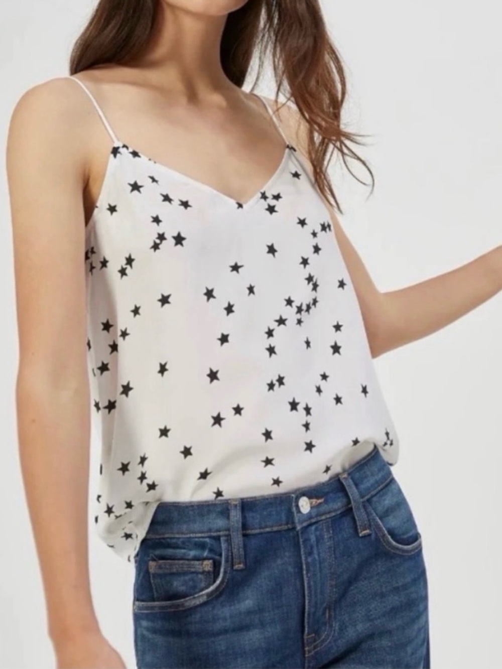 Equipment White Star-Print Silk Cami
